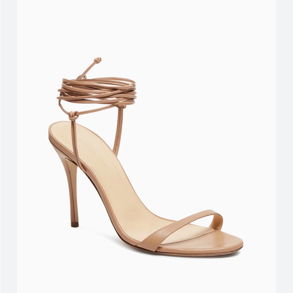 Magda Butrym Flower Wrap 110 Sandals in Nude Nappa Leather Size 6.5